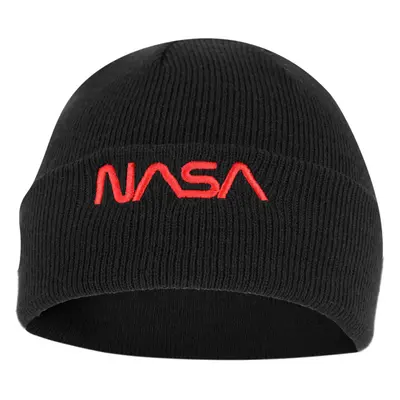 Nasa Worm Red hímzett beanie kötött sapka - fekete