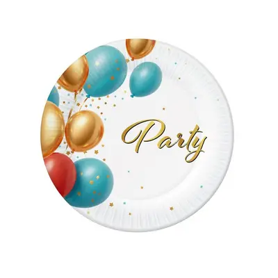 Party Balloon papírtányér 6 db-os 18 cm