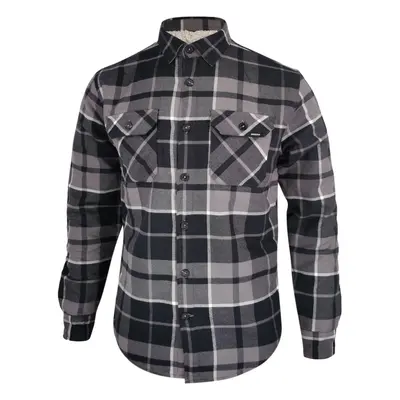 Dressa Vintage Overshirt vastag bélelt kockás férfi flanel favágó ing - szürke