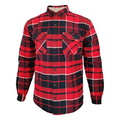 Dressa Vintage Overshirt vastag bélelt kockás férfi flanel favágó ing - piros