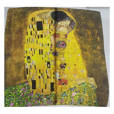 70x70 cm-es festményes selyem sál, kendő - Klimt: A csók - ÚJ