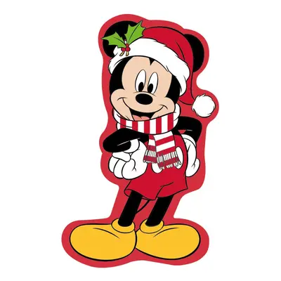 Disney Mickey Jolly karácsonyi 3D formapárna, díszpárna 35 cm Velúr