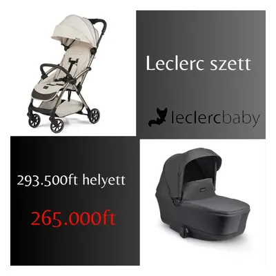 Leclerc Influencer Air könnyű sport babakocsi + fekete mózeskosár- Cloudy Cream