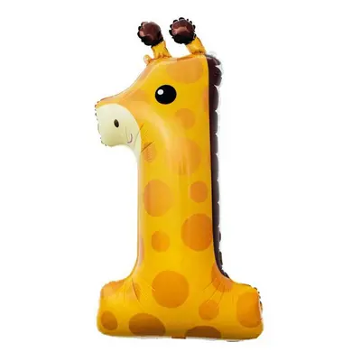 Zsiráf 1-es Giraffe szám fólia lufi 80 cm