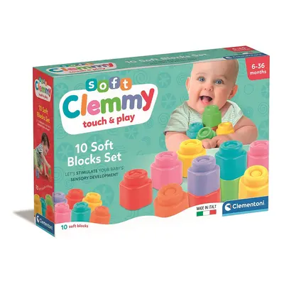 Színes Clemmy puha építőkocka szett 10 db-os Clementoni