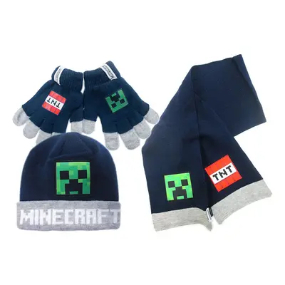 Minecraft Explosive gyerek sapka, sál és kesztyű szett 54-56 cm