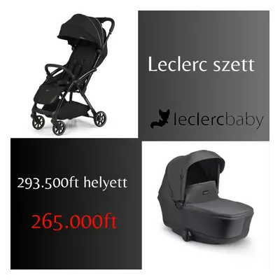 Leclerc Influencer Air könnyű sport babakocsi + fekete mózeskosár- Piano Black