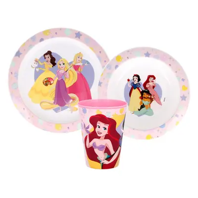 Disney Hercegnők True étkészlet, micro műanyag szett, pohárral 260 ml