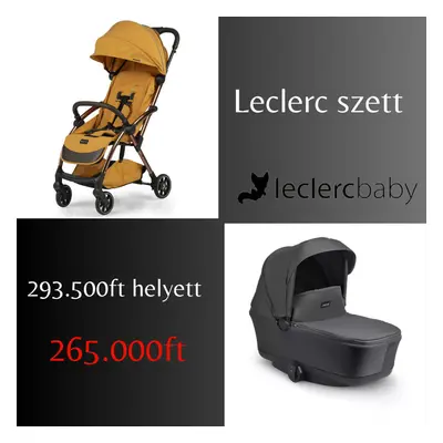 Leclerc Influencer Air könnyű sport babakocsi + fekete mózeskosár- Gold Mustard