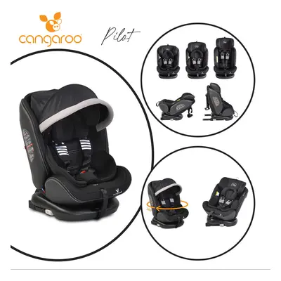 Moni Pilot 0-36kg autósülés isofix 360, bőr, napellenző fekete