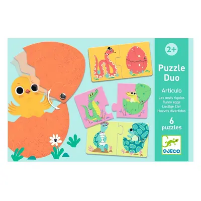 Djeco Párosító puzzle - Kié a tojás, 12 db-os