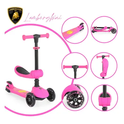 Moni Lamborghini 2in1 ráülős roller pink