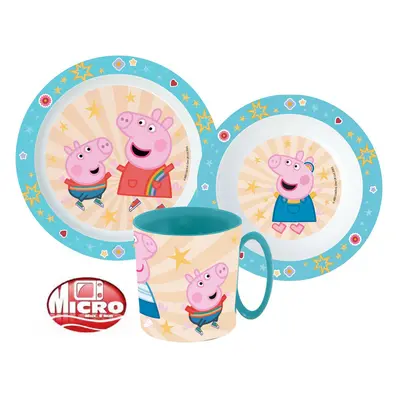 Peppa malac Kindness étkészlet, micro műanyag szett bögrével 350 ml