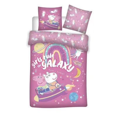 Peppa malac Galaxy ágyneműhuzat 140×200cm, 63×63 cm microfibre