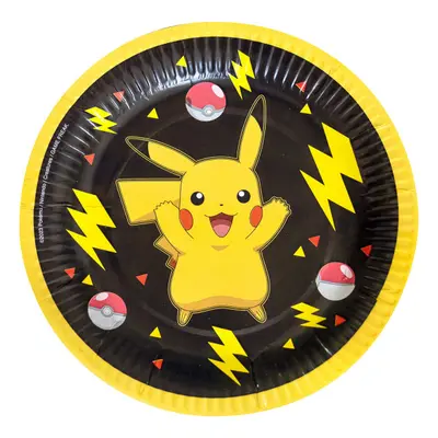 Pokémon Thunder papírtányér 8 db-os 18 cm