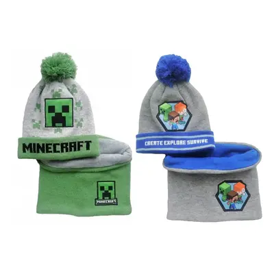 Minecraft gyerek sapka + snood szett 52-54 cm