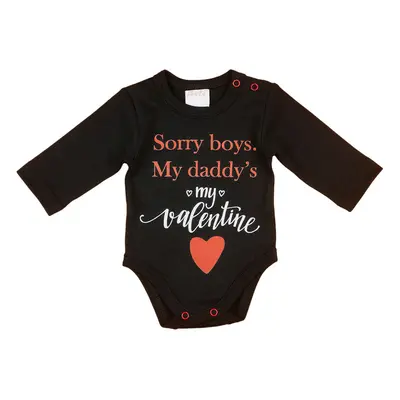 "Sorry boys. My Daddy&#039;s my valentine" feliratos valentin napi baba body fekete