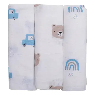 Bubaba muslin pelenka 80x80 cm (3 db)- Teddy