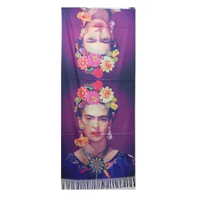 Nagyméretű kétoldalú festményes sál, kendő, stóla, lila - Frida Kahlo - ÚJ