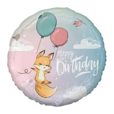 Róka Happy Birthday Fox fólia lufi 36 cm