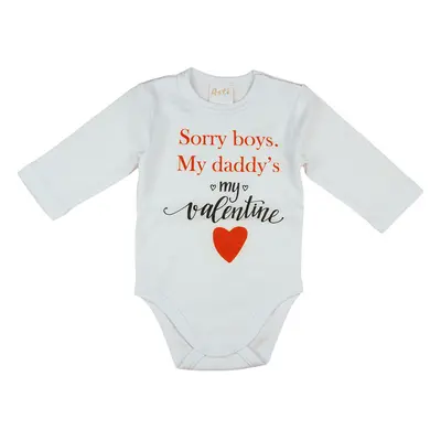 "Sorry boys. My Daddy&#039;s my valentine" feliratos valentin napi baba body fehér