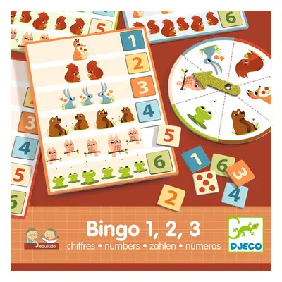 Djeco Fejlesztő játék - Bingó a számokkal - Eduludo Bingo 1, 2, 3 numbers