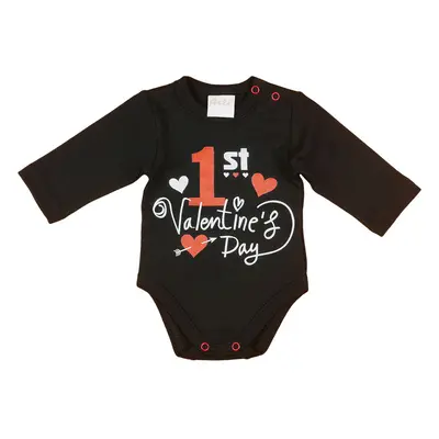 "1st Valentine&#039;s day" feliratos valentin napi baba body fekete