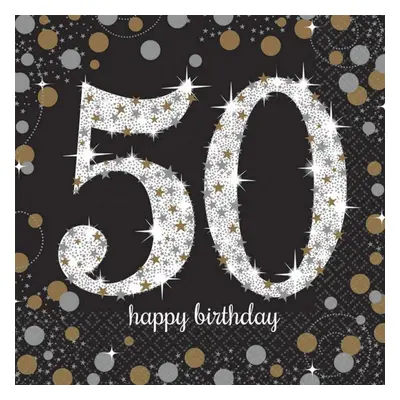 Happy Birthday 50 Gold szalvéta 16 db-os 33x33 cm