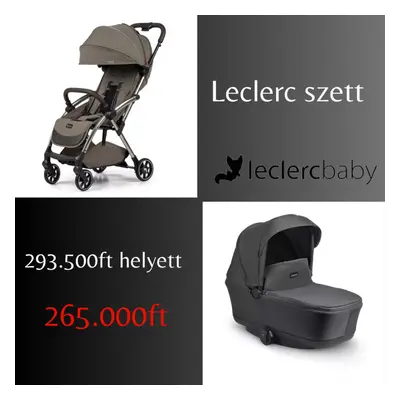 Leclerc Influencer Air könnyű sport babakocsi + fekete mózeskosár- Olive Green