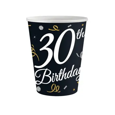 Happy Birthday 30 B&C papír pohár 6 db-os 200 ml