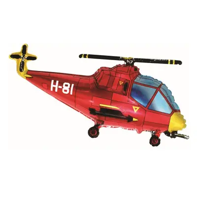 Helikopter Red fólia lufi 96 cm