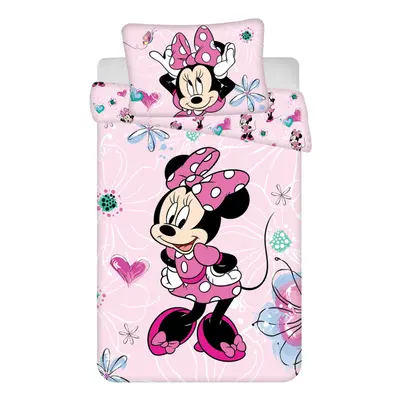 Disney Minnie Flowers gyerek ágyneműhuzat 100×135cm, 40×60 cm