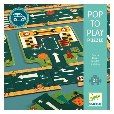 Djeco Óriás puzzle - Utak, irányok, 21 db-os