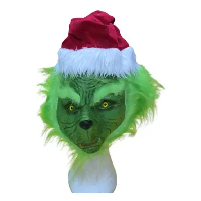 Szőrmés sapkás Grincs, Grinch gumi maszk, álarc - ÚJ