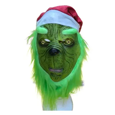 Sapkás Grincs, Grinch zöld gumi maszk, álarc - ÚJ