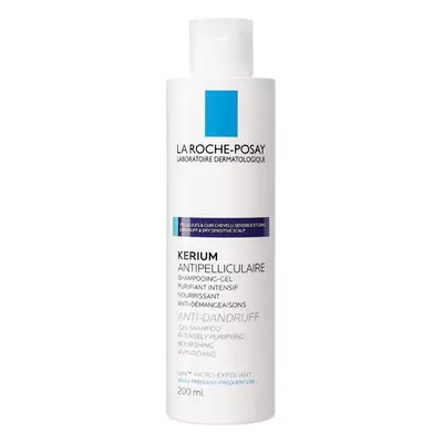 LA ROCHE-POSAY Kerium mikro-hámlasztó hatású korpásodás elleni gél sampon zsíros hajra (200ml)