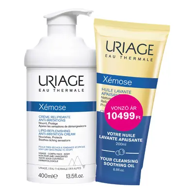 URIAGE Xémose testápoló krém + Xémose olajtusfürdő (400ml+200ml)