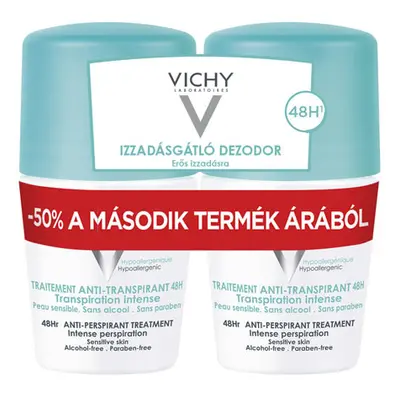 VICHY Intenzív izzadságszabályozó golyós dezodor 48 órás hatékonysággal duopack (2x50ml)