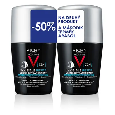 VICHY Homme Invisible Resist 72H foltmentes dezodor duopack (50ml+50ml)