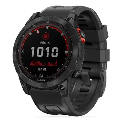 Garmin Fenix 5 / 6 / 6 Pro / 7, szilikon pótszíj, állítható, TP IconBand, fekete