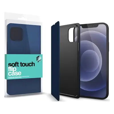 Huawei P40 Pro, Oldalra nyíló tok, stand, Xprotector Soft Touch Flip, sötétkék