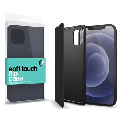 Apple iPhone XS Max, Oldalra nyíló tok, stand, Xprotector Soft Touch Flip, fekete