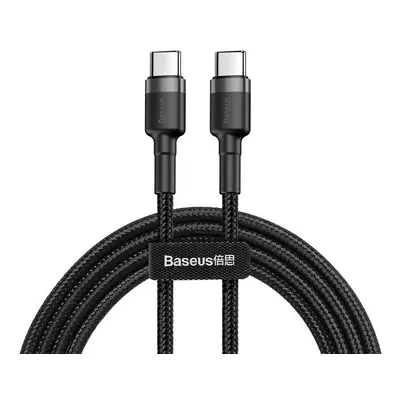 USB Type-C töltő- és adatkábel, USB Type-C, 100 cm, 3000 mA, 60W, törésgátlóval, gyorstöltés, PD