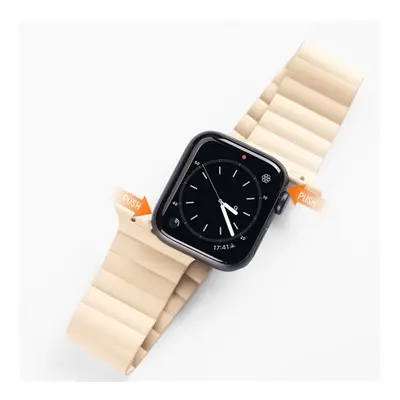 Apple Watch Ultra (49 mm), szilikon pótszíj, mágneses zár, Dux Ducis Chain, beige