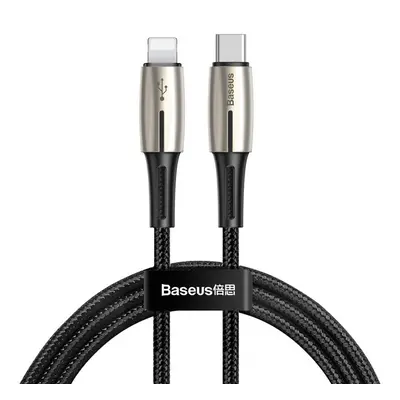 USB Type-C töltő- és adatkábel, Lightning, 130 cm, 3000 mA, 18W, törésgátlóval, gyorstöltés, PD,