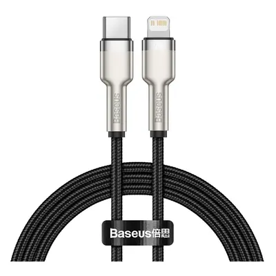 USB Type-C töltő- és adatkábel, Lightning, 100 cm, 20W, törésgátlóval, gyorstöltés, PD, cipőfűző