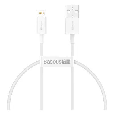 USB töltő- és adatkábel, Lightning, 25 cm, 2400 mA, törésgátlóval, gyorstöltés, PD, Baseus Super