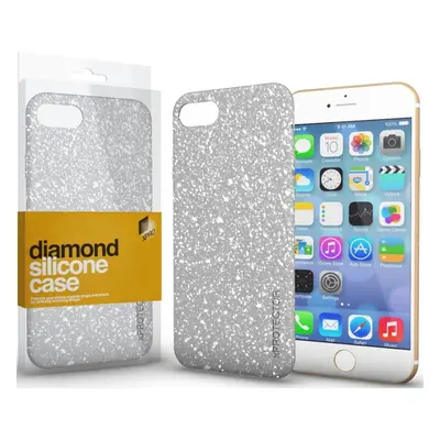 Apple iPhone 15 Pro Max, Szilikon tok, csillogó, Xprotector Diamond, ezüst