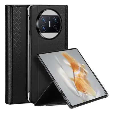 Huawei Mate X3, Oldalra nyíló tok, bőr hátlap, stand, Dux Ducis Bril, fekete