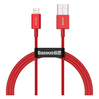 USB töltő- és adatkábel, Lightning, 100 cm, 2400 mA, törésgátlóval, gyorstöltés, PD, Baseus Supe